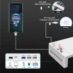 Asztali monitortartó fiókkal, laptop- és számítógép-állvány íróasztalhoz USB 3.0 adatporttal és C típusú töltéssel - Image 3