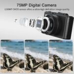 Garsonal 5K 75MP Wi-Fi fekete kompakt fényképezőgép 18x zoom 1/2.8 hüvelyk 212g - Image 4