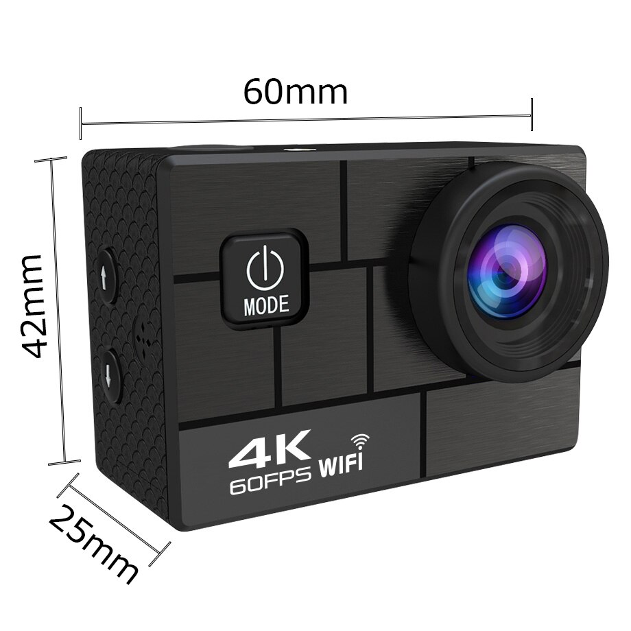 res_c4eb933d1d567dfd084394db1d2c774d-2.jpg HouDeOS akciókamera, WiFi, akár 4K 60FPS és 24MP fényképek rögzítése, EIS Anti-Shake, 30M vízálló, 2.0" IPS, 64GB tárolókártyával és 2x akkumulátorral, fekete - Image 1