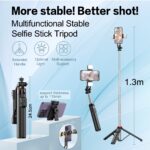 Advanced hordozható teleszkópos fotós állvány, 1,35 m, 360°-os elforgatás, 9 fokozatú fénnyel, vízszintes, függőleges és légi fényképek - Image 3