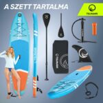Szett felfújható Stand Up PaddleBoard, Tsunami, T05, úszó evezővel, 320 x 81 x 15 cm, 13.5 kg, pumpával, javítókészlettel, hordtáskával, evezővel, PVC, kék/narancs - Image 6