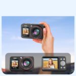 Kompakt 4K kamera, Buyya, digitális fényképezőgép, digitális fényképezőgép, 18x zoom, 64MP, 64 millió HD pixel, 64 GB SD-kártyával, fekete, dupla első és hátsó képernyő, rázkódásmentes kialakítás, stílusos és sokoldalú, gyerekeknek, kezdőknek, időseknek - Image 9