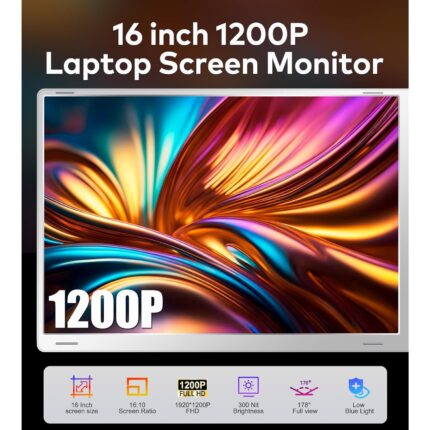 Laptop képernyőbővítő, Zkrontinex, 3 db 15,6 hüvelykes FHD 1200P monitor, hordozható, összecsukható