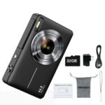 Kompakt videokamera, WEPZSXO, 1080P, Memóriakártya 32 GB, Zoom 16x, Fekete - Image 2