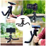 Professzionális Állítható Teleszkópos Fotóállvány, Telefonhoz / Fényképezőgéphez / GoPro-hoz, 360°-os Forgatás, Telefon Tartóval, Univerzális, Fekete - Image 4