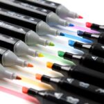 120 db professzionális Arvada Color Magic filctoll készlet, többszínű marker, alkohol alapú tintával, dupla fej 1mm-6mm, fekete - Image 8