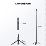 Szelfibot, hordozható állvánnyal telefonhoz, távirányítóval, 160 cm, Fekete - Image 8
