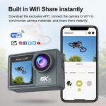 SmartSONY-Cam 5K Ultra HD akciókamera, 24 MP, 256 GB, EIS stabilizáció, 170°-os látószög, mikrofon, WiFi funkció, Sony érzékelő, HDMI és USB-C port, több üzemmódú felvételkészítés, 30 méterig vízálló, 21 darabos tartozékkészlet - Image 9