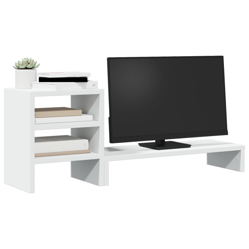 res_e25e549e0443dc38276a7da90dc06f20.jpg vidaXL fehér szerelt fa monitorállvány asztali rendszerezővel 854733 - Image 1