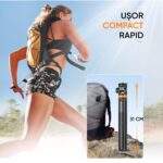 Professzionális teleszkópos fotóállvány telefonhoz/fényképezőgéphez/GoPro-hoz, bluetooth távirányító, selfie stick funkció, állítható, univerzális, tartós és könnyű, fekete/narancs - Image 6