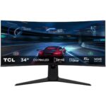 TCL 34R83Q QD Mini-LED ívelt 34" Gaming monitor, UWQHD (3440x1440), 170Hz, 1ms, AMD FreeSync™ Premium, NVIDIA G-Sync™, HDR 1600, 1400 nit, Környezeti fény, Hangszórók, USB Type-C USB, 2x HDMI, Display Port, Jack, Pivot, Fehér - Image 2