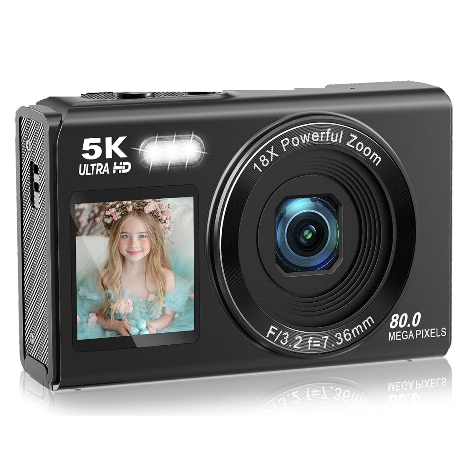 res_e7e41b54e732cafb6efad82e04aa32e7-1.jpg Kompakt fényképezőgép, Bedee, 5K, 80MP, 18x, 1200mah - Image 1
