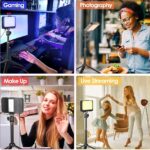 Folyamatos fényű Softbox készlet, SINBINTA, 2 hordozható LED lámpa szett 4 színszűrővel, USB csatlakozás, hideg, meleg és semleges fény, 180°-os forgatás, 5V, állítható 160 cm-es állványok, vezetékes vezérlőkapcsoló, fotó/videó/sminkhez, 23*16cm, fekete - Image 8