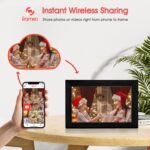 WiFi digitális képkeret, CHIGOODS®, 10,1 hüvelykes, 32 GB, érintőképernyő 800X1280 HD IPS, Frameo alkalmazás, microSD, fotók/videó, hangszóró, fekete, YI018E - Image 9