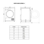 Heinner HHPD-M8N13PBKE++ hőszivattyús szárítógép, 8 kg, 16 program, E energiaosztály, LED kijelző, gyűrődésgátló funkció, dobvilágítás, szűrőtisztítás jelző, víztartály telítettség jelző, gyermekzár, fehér - Image 8