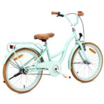 Sun Baby Gyermek Kerékpár, Retro Flower Bike, 20 hüvelyk, Első Kosár, Csomagtartó, Oldaltámasz, V-fék, 6-8 év, Mentazöld - Image 4