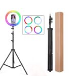 Ring Light RGB HOZRO 26cm nagy állítható állvánnyal és telefontartóval, többszínű fény szelfihez és sminkhez - Image 3