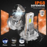 OEM H7 LED Izzók, PX26D Fényszórók, 6000K fehér, 20000LM, 1:1 mini méret, 2 db-os szett, tartós alumínium turbó ventilátorral, Canbus, IP68, Távolsági fényszórók, Tompított fényszórók, Ködlámpák - Image 7