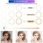 Macvi® Ring Light LED professzionális kör alakú lámpa, átmérő 45 cm (18 hüvelyk), USB-csatlakozás, 3 fénymód, szelfi távirányító és 210 cm-es állvány - Image 3