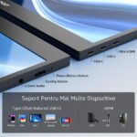 Hordozható monitor 14'', IPS panel, FHD 1920×1080, 16:9, Yodoit, képernyő monitor, Mini HDMI-HDMI kábellel, USB-C-USB-C, USB-C-USB-A kábellel felszerelve - Image 9