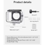Telesin Vízálló tok páramentesítővel DJI Osmo Action 6 kamerához, Víz alatti tok/burkolat, Támogatja a 60M/196FT mélységű búvárkodást, Scuba, Snorkeling, Gyorskioldó tartóval és csavarral, Action 6 tartozékok - Image 13