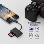 3 az 1-ben USB-C SD/Micro SD kártyaolvasó, USB 3.0 porttal, OTG funkció egér/billentyűzet/pendrive-hoz, gyors adatátvitel, bővített támogatás SDHC, SDXC, MicroSDHC, MicroSDXC (TF) kártyákhoz, telefonokhoz, fényképek letöltéséhez kameráról/drónról, fekete - Image 4