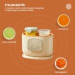 Innovify™ Kids cumisüveg melegítő, 4 az 1-ben, melegen tartás, gőzsterilizálás, kiolvasztás, kapacitás 2 cumisüveghez, személyre szabható hőmérséklet, ételmelegítés, digitális kijelző, érintőgombos vezérlés, Warm Sand szín, Harmony 6000 kiadás - Image 7
