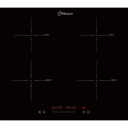 STARCREST SIH-6060 Beépített főzőlap, Indukciós, 4 főzőzóna, Érintésvezérlés, Booster, Időzítő, Fekete üveg