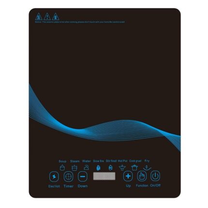 Golxmse elektromos főzőlap, érintés érzékelővel, 8 hőmérsékleti fokozat, LCD, fekete, 31,5x8,5x39,5 cm