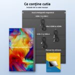Yodoit hordozható monitor, 15,6", FHD, 1920x1080p, IPS másodlagos külső képernyő, laptop képernyő kiterjesztés, beépített hangszórók, széleskörű kompatibilitás különböző eszközökkel - Image 7