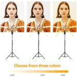 Lumină LED cu trepied, WALALLA 63 inch, 6 tuburi, 3 moduri de iluminare, 11 niveluri de intensitate, temporizator 3-18 ore, cu telecomandă, pentru fotografie/smink/közvetítések, fekete - Image 6