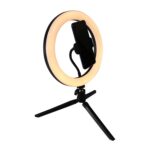 RIF REFCO Ring Light kör alakú lámpa, átmérő 35cm/14", LED, 3 fénymód, 10 állítási fokozat, telefontartó, mini összecsukható műanyag állvány, bluetooth szelfi távirányító - Image 3