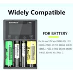 Univerzális akkumulátortöltő, MOSMAOO®, Li-ion akkumulátorok 18650 1.2v/9v Ni-MH/Ni-CD AAA AA, 26650 21700 32650 20700 21700 16340, LCD kijelző, 4 szóköz, fekete - Image 4